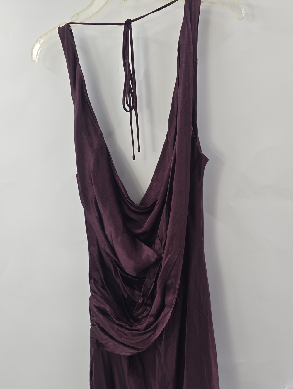 Meshki Satin Cowl Neck Maxi Dress in Deep Brown - Picture 12 of 12